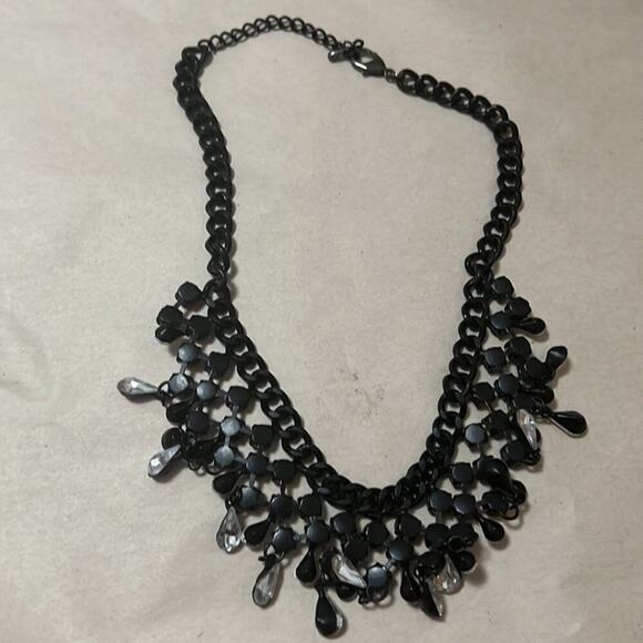 RHINESTONE NECKLACE HEAVY JEWELED MULTICOLORED‎ - Picture 4 of 6